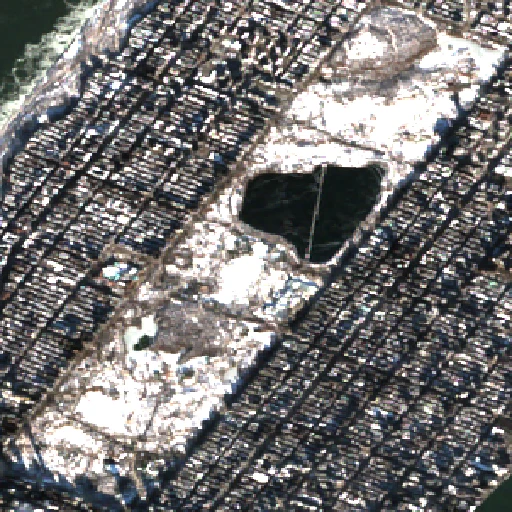 Satellite image of Central Park in winter on 22 January 2025